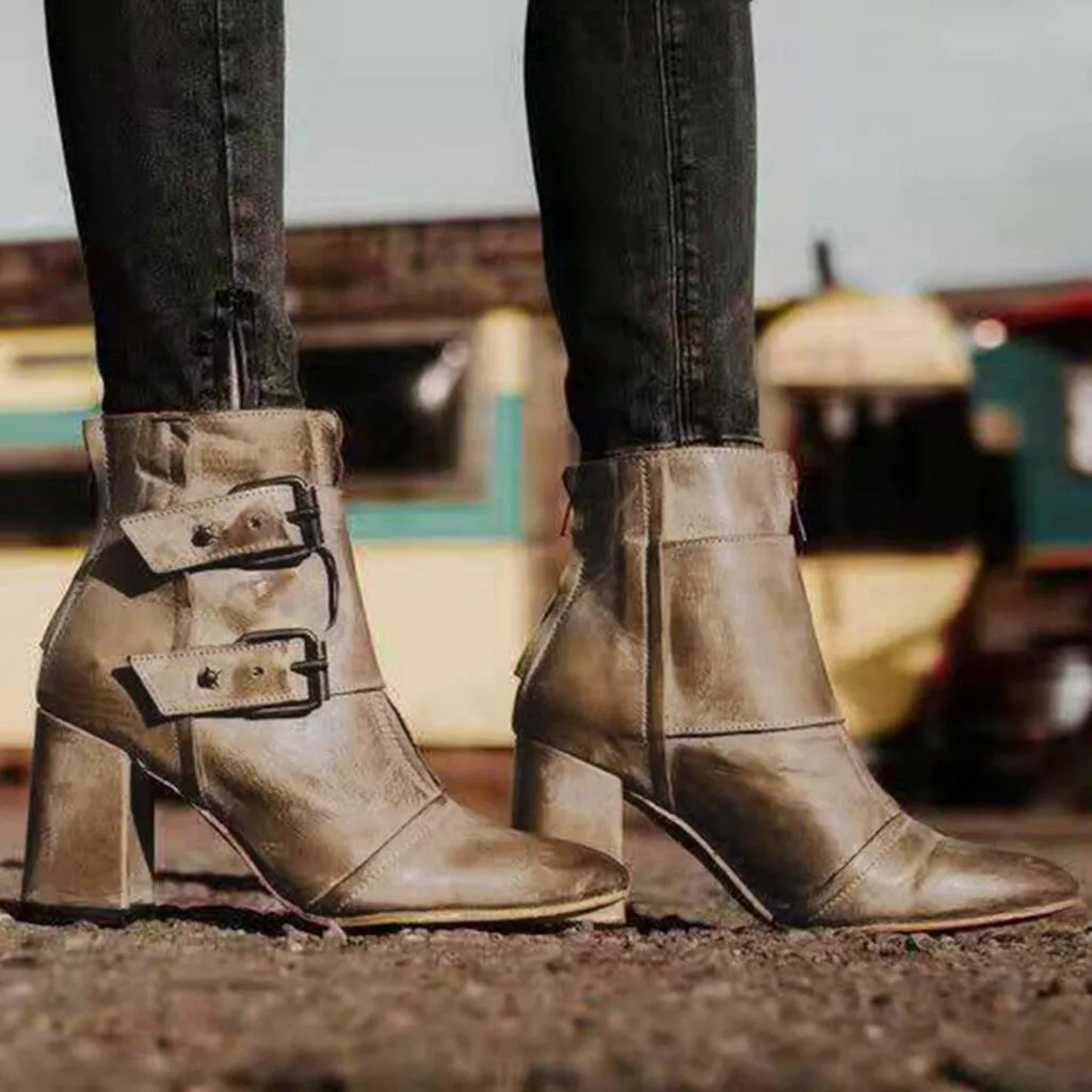 Женская обувь на высоком толстом каблуке ковбойские сапоги для женщин пикантная