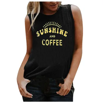

Fashion Graphic Letter Printing Tank Tops O-Neck Summer Tank Tops For Women Female Vest