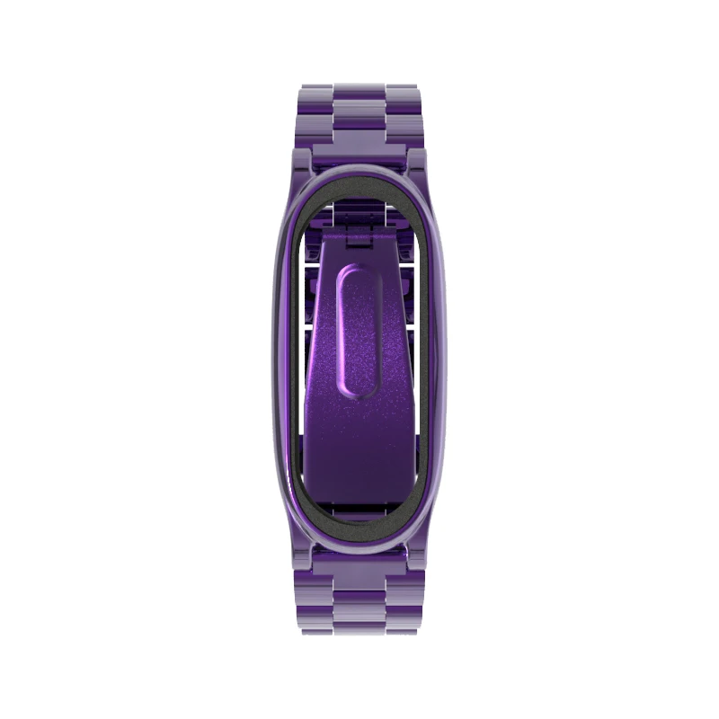 Для mi Band 4 ремешок металлический ремешок на руку для Xiaomi mi ремешок 4 ремешок mi Band 3 браслет из нержавеющей стали аксессуары умные браслеты - Цвет: purple