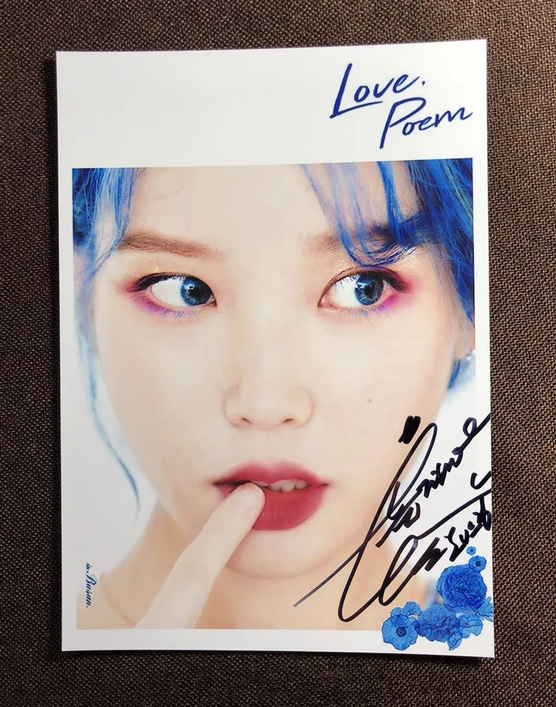Подписано IU Lee Ji Eun Love poem фото с автографом K POP 5*7 112019O|k-pop| |