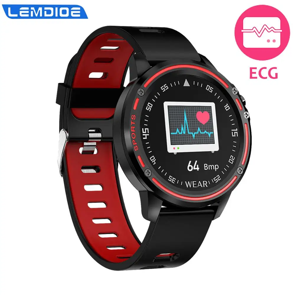 LEMDIOE 2019 ЭКГ + ppg Смарт часы для мужчин ip68 Водонепроницаемые whatsapp push спортивные
