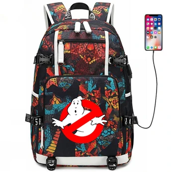 

Children's Ghostbusters travel bag School Bag usb charging canvas shoulder bag Ghost Busters Teenagers Backpack Laptop bag