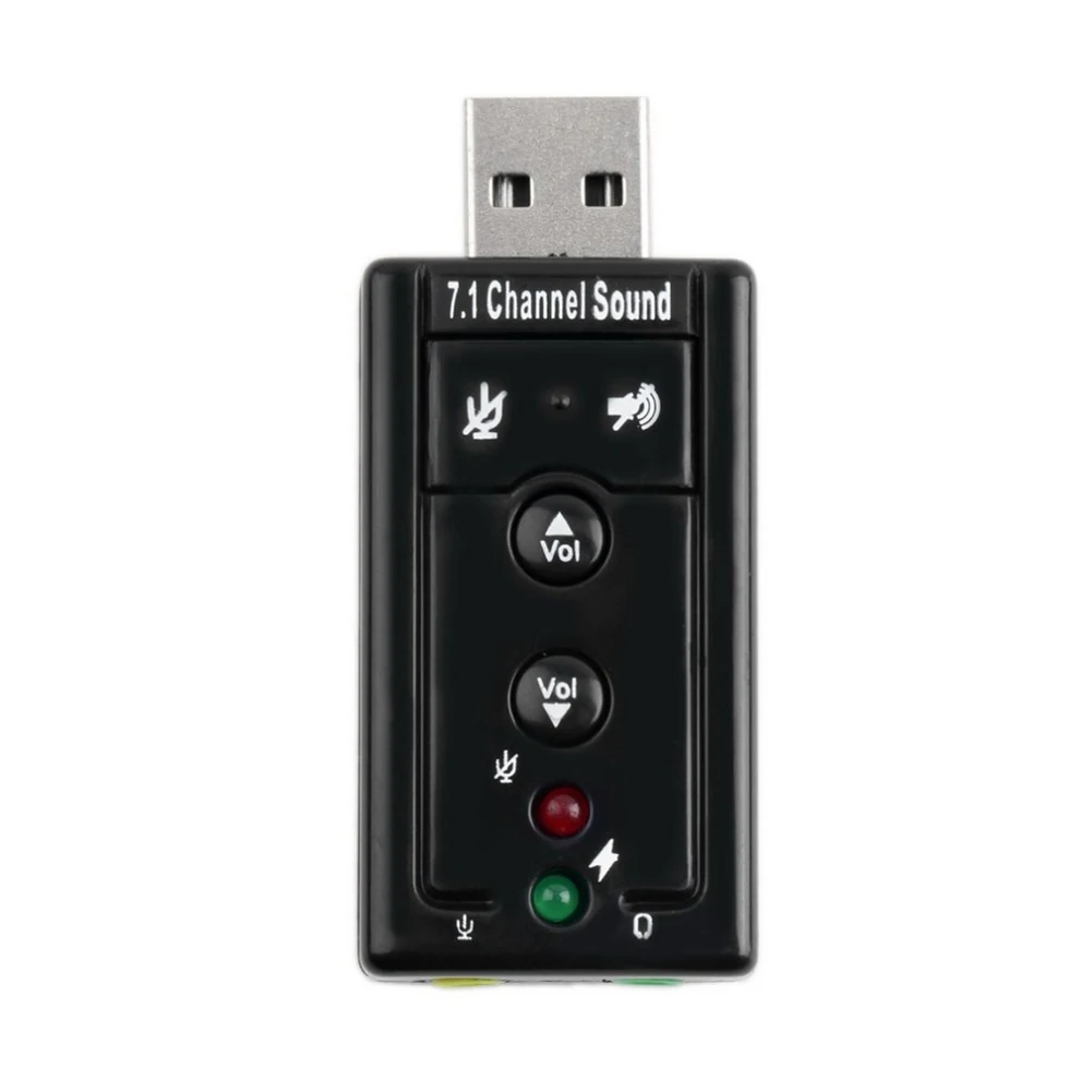 2020 новая кнопка управления внешний USB 7 1 канал 3D Стерео Аудио Звуковая карта для