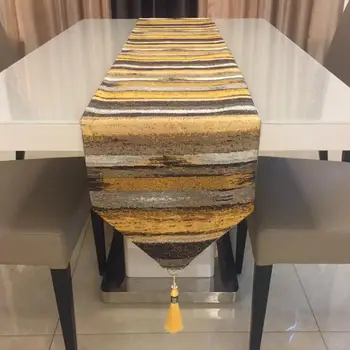 

Wholesale Table Runner Polyester Modern Runners Colorful Strips Decoration Table Runner Bed Runner 32*210 Blue/Yellow