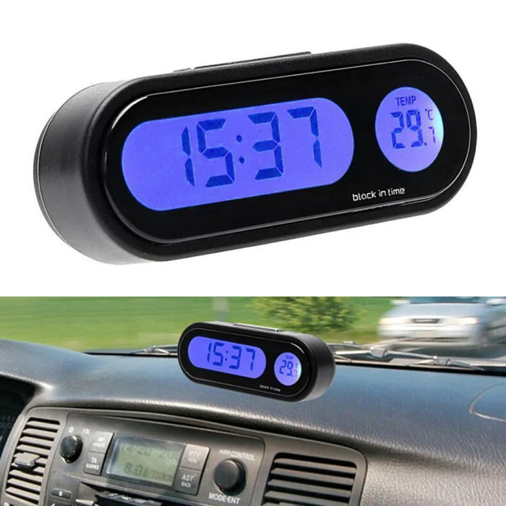 Car Electronic Clock Auto Interior Plastic Digital LCD With Backlight Gauges Car Electronic Clock Auto Interior Plastic Digital LCD With Backlight Gauges