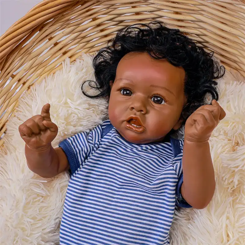 フルシリコーンボディリボーンベビードールおもちゃの少女 インチビニール赤ちゃん人形黒人ガールリボーン人形子供のおもちゃギフト 人形 Aliexpress