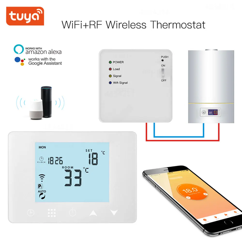 WIFI&RF Gas Boiler Water Electric Floor Heating Remote Switch