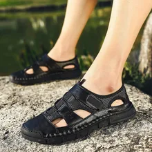 Обувь из искусственной кожи летние мужские сандалии модная летняя повседневная обувь мужские пляжные сандалии Большие размеры 39-48, 12,16