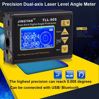 

TLL-90S Super laser level Angle Finder 0.005 Professional Dual-axis Digital Inclinometer Protractor Gauge Meter Bevel box