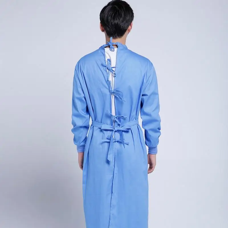 Медицинский комбинезон с длинным рукавом и завязками на спине, хлопковый Профессиональный хирургический халат, одежда для медицинских работников