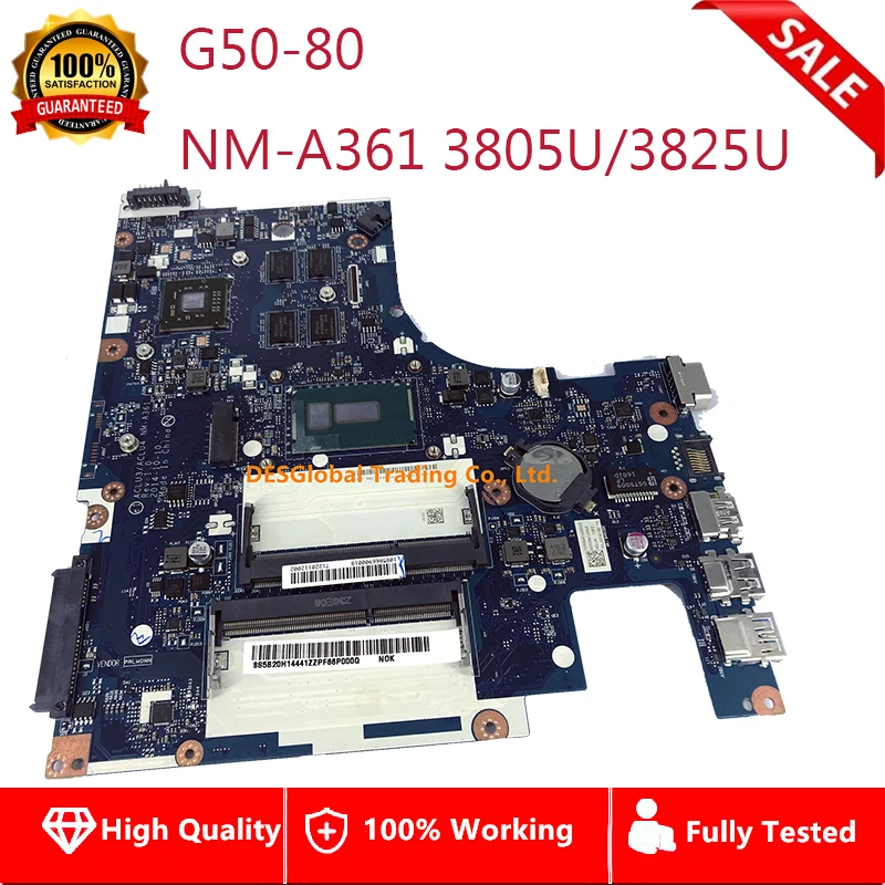 

For Lenovo G50-80 Laptop Motherboard 3805U SR210 SR24B 3825U ACLU3 ACLU4 NM-A361 Mainboard Working Perfectly Fast Shipping