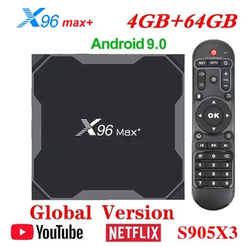 

X96 Max+ Smart TV BOX Android 9.0 TV box Amlogic S905X3 4GB 64GB 4K Media Player Dual Wifi X96 Max Plus 4GB RAM 32GB Set Top Box