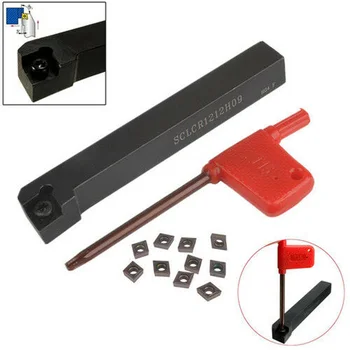 

Set Turning Tools Holder 100mm Inserts Lathe Wrench Carbide Shank Cutter