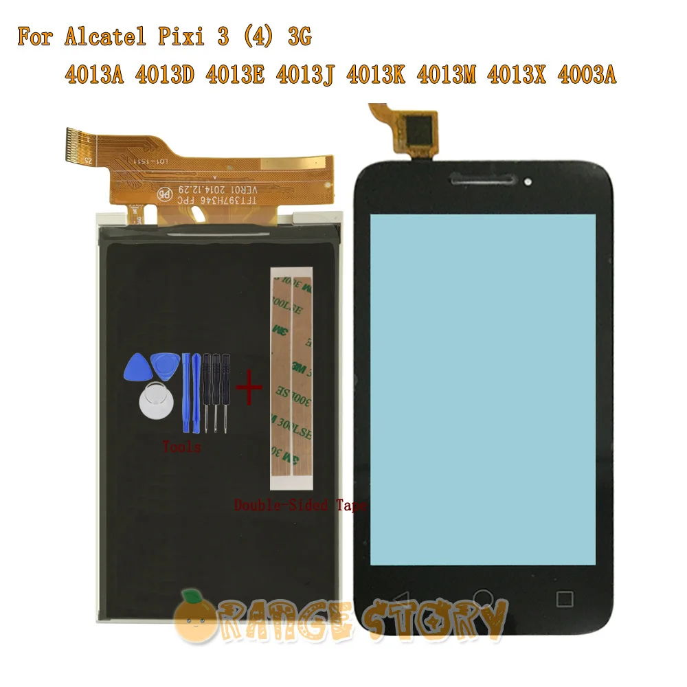 Новое Сменное стекло для Alcatel Pixi 3 (4) 4013 4013D 4013X 4013E 4013M 4013K 4003A ЖК-дисплей и дигитайзер