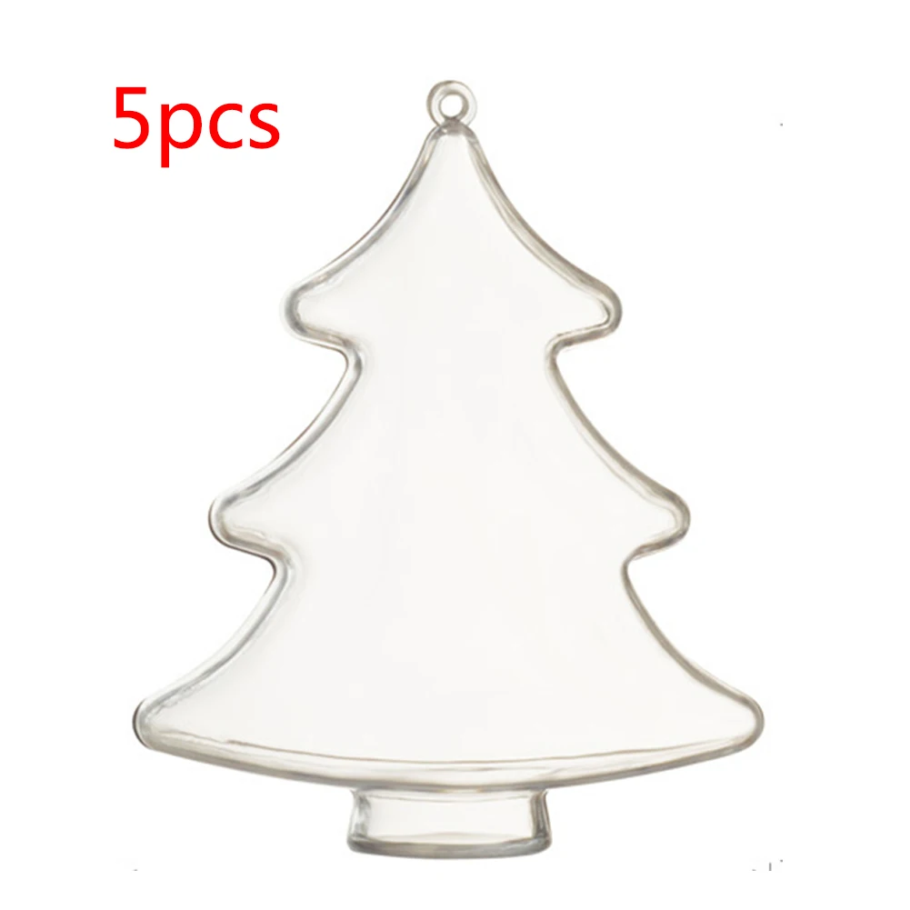 

5Pcs Decoration Kids Festival Portable Tree Shape Party Craft Hanging Hole Romantic Wedding Transparent Christmas Pendant Home