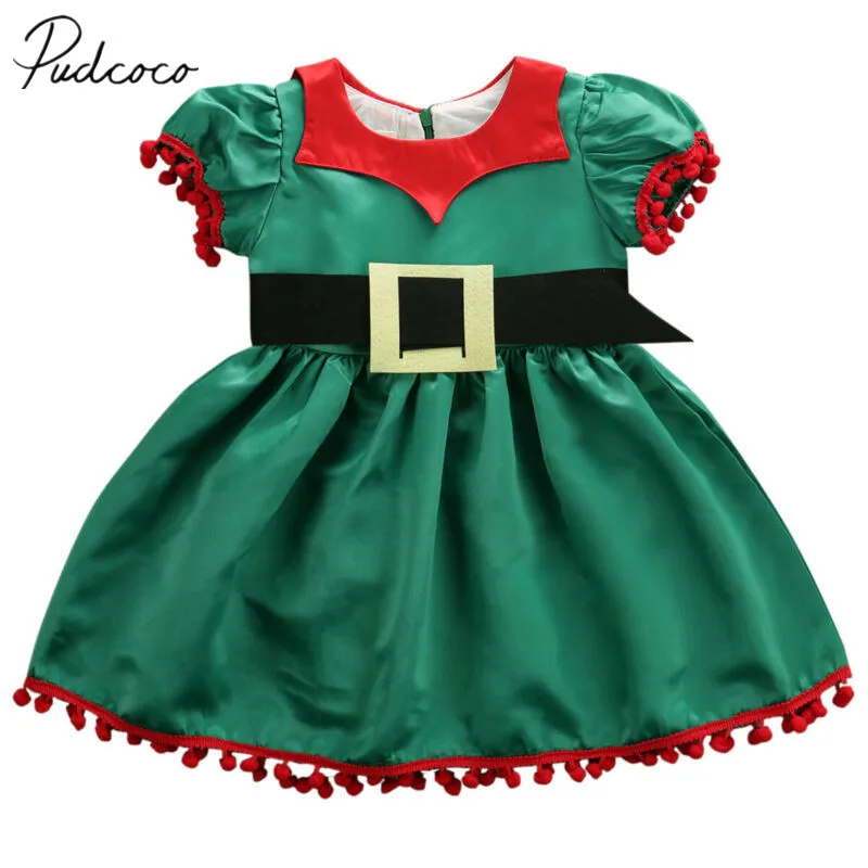 Г. Летняя одежда для малышей рождественское платье с кисточками без рукавов для новорожденных и маленьких девочек+ ремень, рождественское платье, праздничная одежда, От 1 до 5 лет