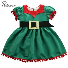 Г. Летняя одежда для малышей рождественское платье с кисточками без рукавов для новорожденных и маленьких девочек+ ремень, рождественское платье, праздничная одежда, От 1 до 5 лет