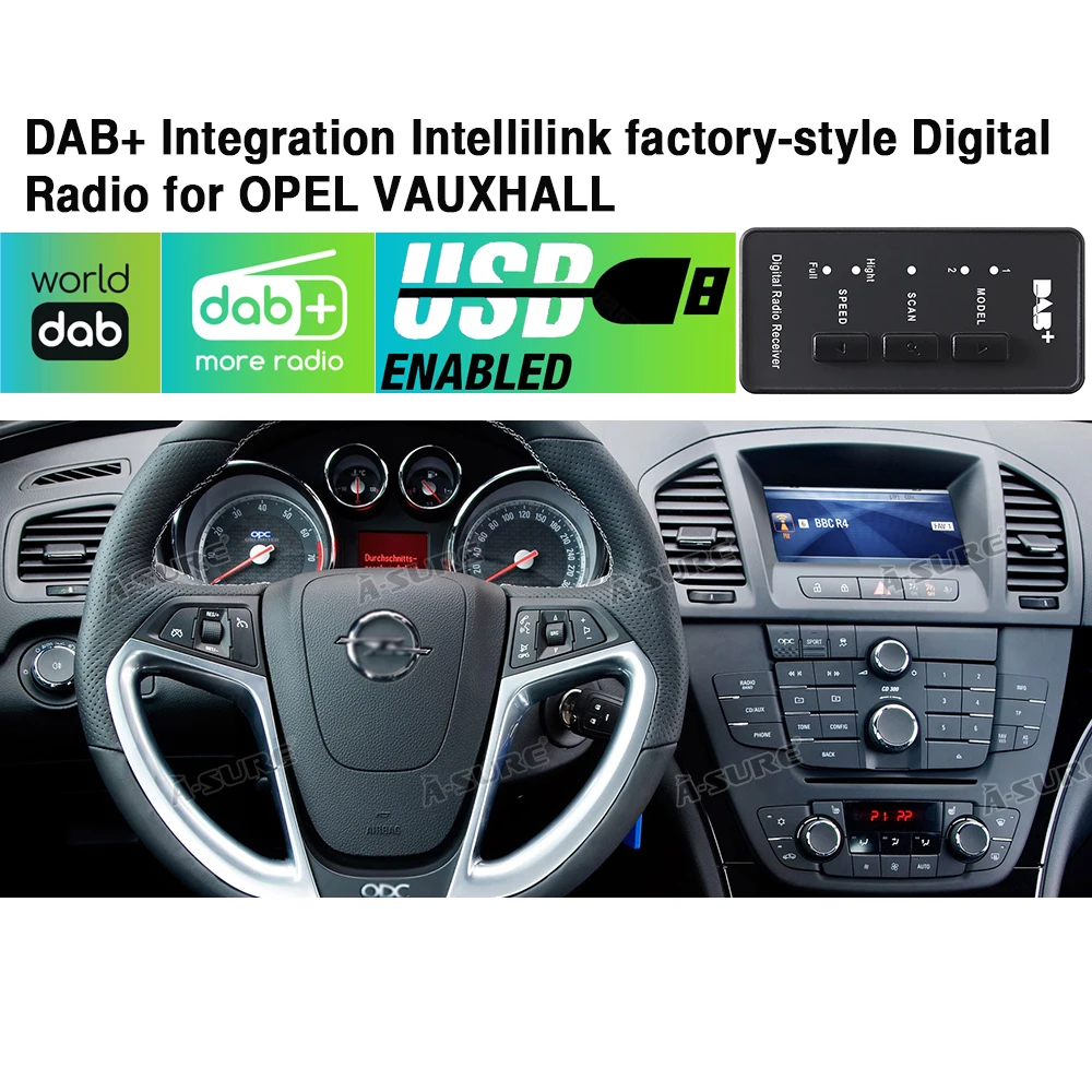 A Sure Car Auto Radio DAB+ Antenna USB Integration Receiver Plug&Play