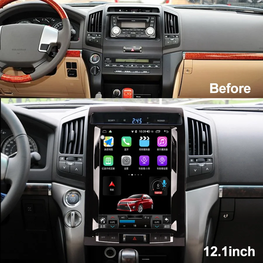 Автомобильная стереосистема с GPS-навигацией 12 1 дюйма для TOYOTA LAND CRUISER LC200 2008-15 Android