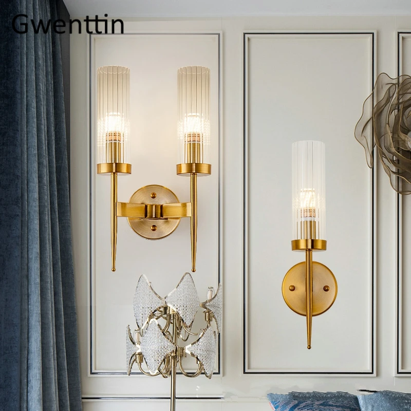 Modern E27 LED Crystal Glass Wall Light Sconce Hallway Lamps Lighting Fixture 