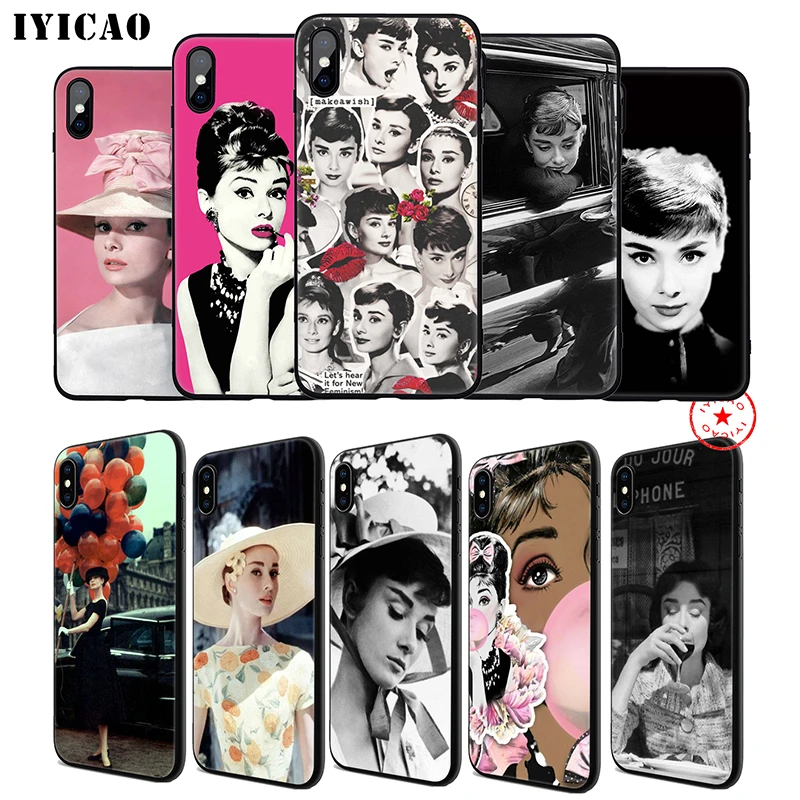 IYICAO Audrey Hepburn Soft Phone Case for iPhone 11 Pro XR X XS Max 6 6S 7 8 Plus 5 5S SE Silicone TPU |