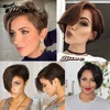 Trueme U Part Lace Wigs For Women Remy Brazilian Human Hair Ombre 613 Blonde Purple Fashion Pixie Cut Short Bob Lace Front Wigs ► Photo 2/6