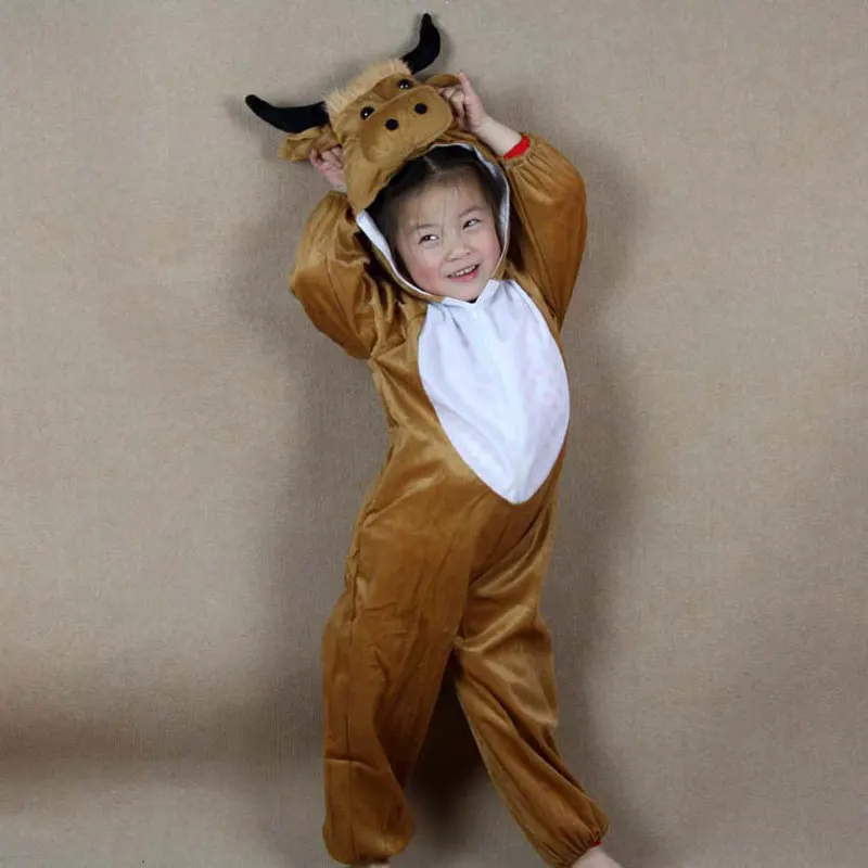 Umorden Cartoon Animal Yellow Cow Cattle Costume Performance Clothes Suit Children's Day Halloween Costumes for Children Kids Umorden Cartoon Animal Yellow Cow Cattle Costume Performance Clothes Suit Children's Day Halloween Costumes for Children Kids