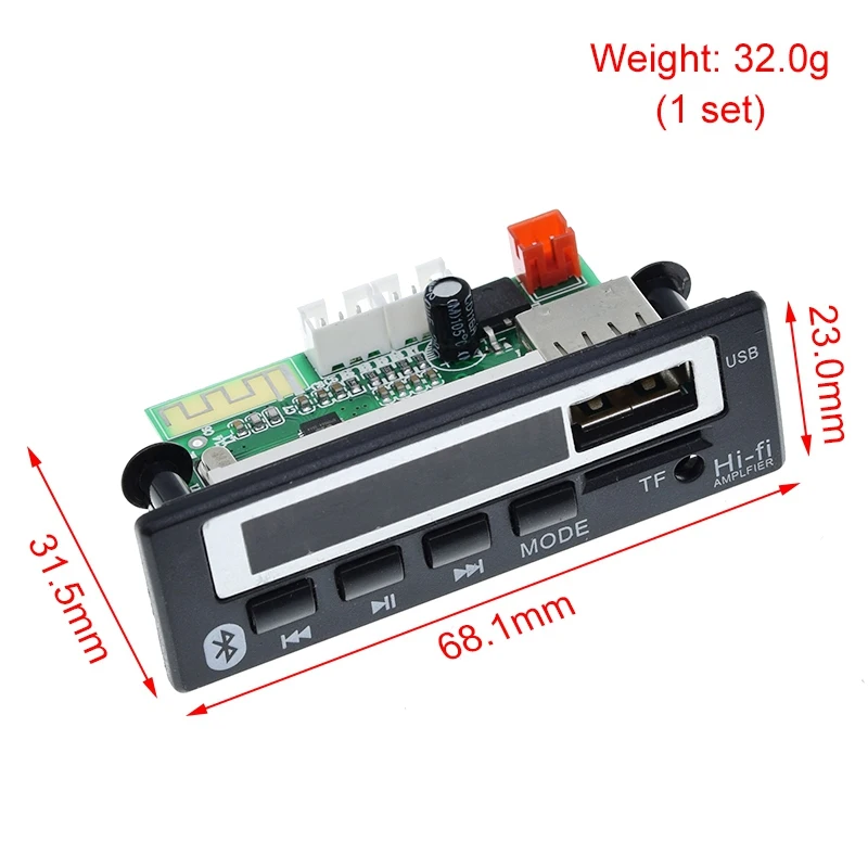 Tzt auto audio usb tf fm radio modul drahtloses bluetooth 5v 12v mp3 wma decoder board mp3 player mit fernbedienung für auto – Detail 6