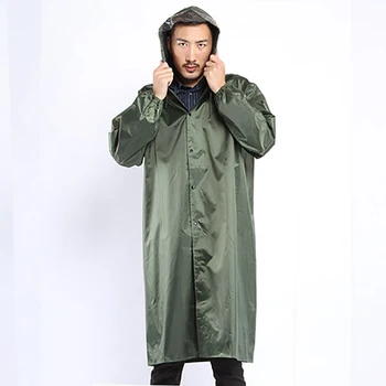 

Long Green Raincoat Poncho Women Light Cover Rain Coat Men Windbreaker Hat Abrigo Hombre Poncho Waterproof Coat LZG112
