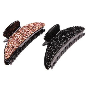 

2pcs Resin Beads Hair Clip Hair Claw Large Hair Jaw Clip Hair Accessory for Lady Girls (Black + Champagne)