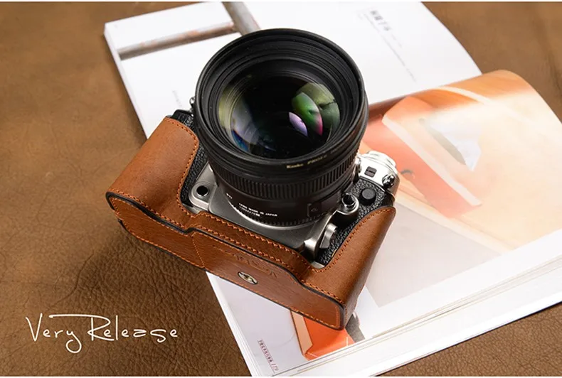 camera case AYdgcam Handmade Genuine Leather Camera case Half Body For Nikon DF Camera Bag Bottom Cover Handle Vintage Case camera and lens backpack Bags & Cases