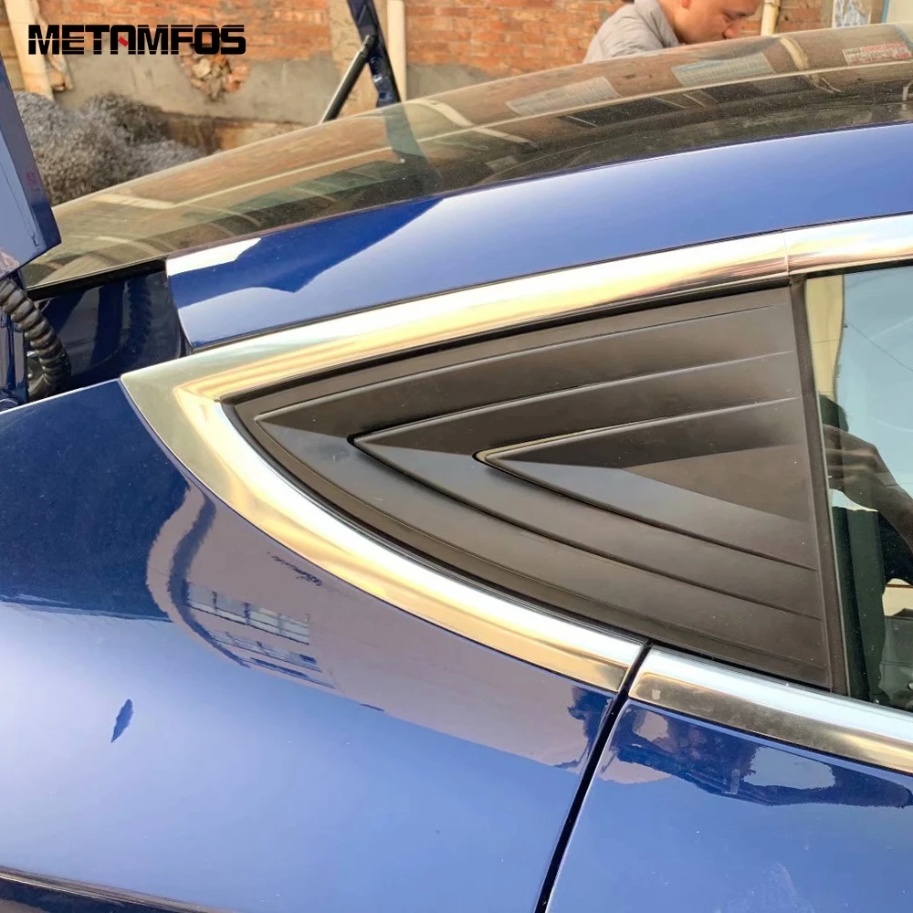 For Tesla Model 3 2018-2021 Carbon Fiber Rear Window C Pillar Cover Trim Triangle Decoration Sticker Accessories Car Styling | Автомобили