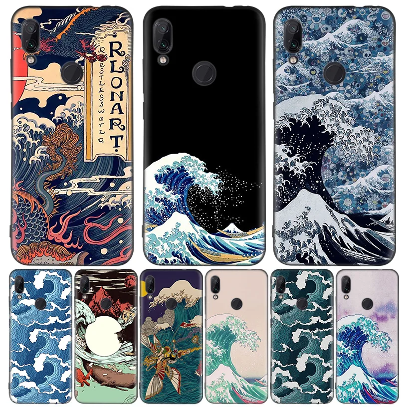 Чехол для телефона Wave Art Japanese Green Illust черный чехол Xiaomi Redmi Note 8T 10 9S 8 7 8A 7A 6A Mi 9 CC9 K20 Pro