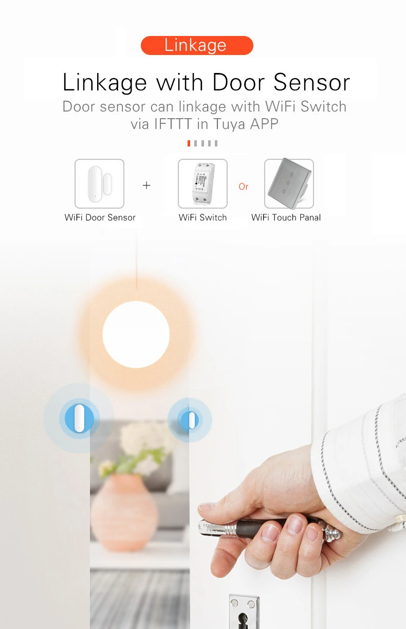 Tuya умный WiFi датчик для двери открытые/Закрытые детекторы Совместимость с Alexa Google Home IFTTT Smart Life