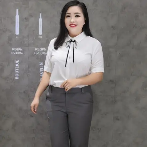 Туника Женская Blusas рубашки летняя OL рубашка тонкая с коротким рукавом белая блуза Топ Женская Офисная элегантная шифоновая рубашка M319