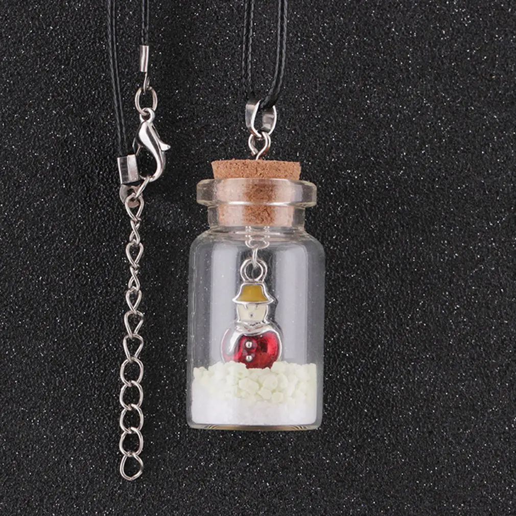 

Chic Style Luminous Christmas Tree Seat Glass Bottle Pendant Necklace Charm Girls Glow in the Dark Jewelry for Women Gifts