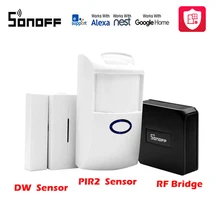 Sonoff умный переключатель RF мост 433 МГц двойной инфракрасный датчик PIR2 Sonoff DW1 оконный датчик детектор дыма для домашней системы безопасности