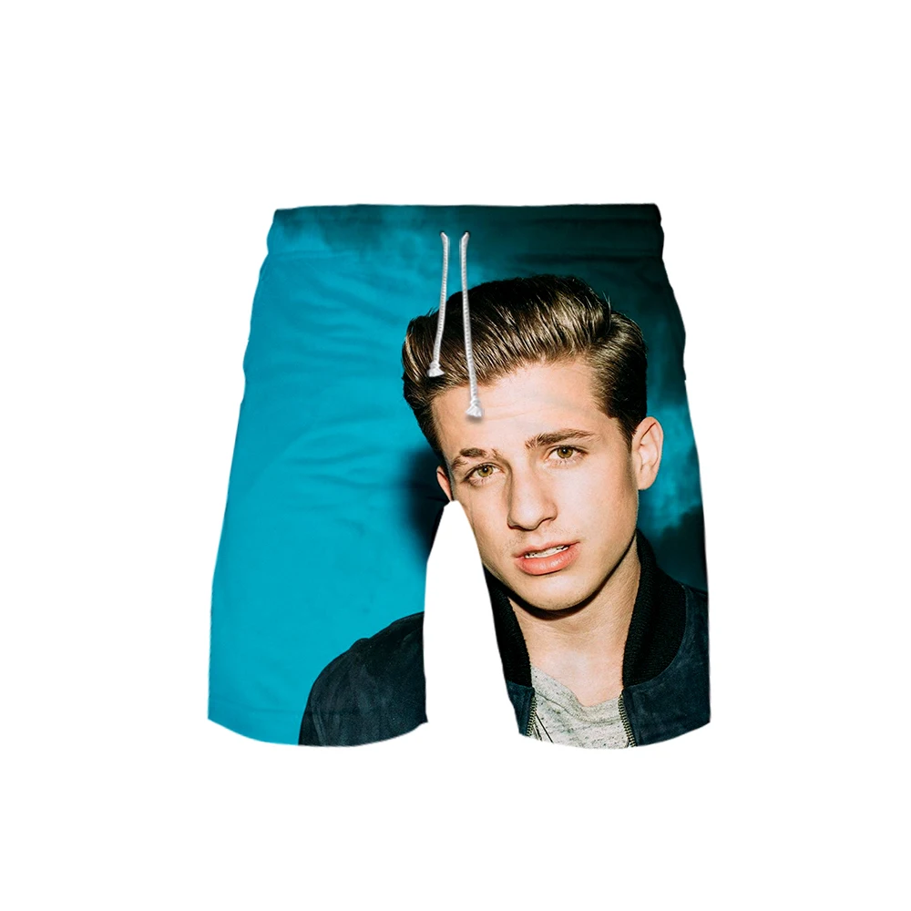 Шорты с принтом Charlie Puth мужские летние модные повседневные Мягкие Шорты по колено Harajuku Лидер продаж