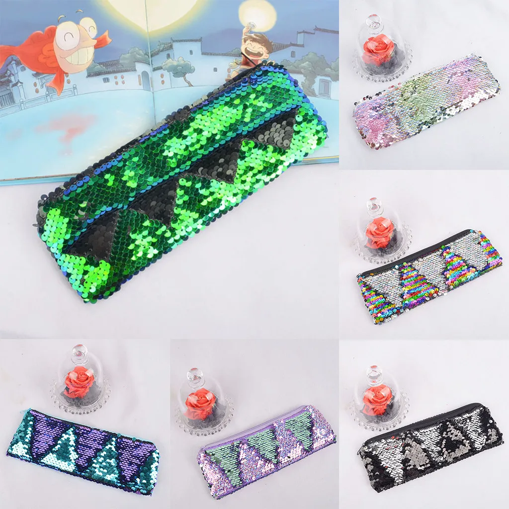 Зима 2020 женский модный двухсторонний КОШЕЛЕК с блестками для монет пенал кошелек