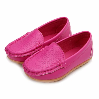 

New Children Shoes Classic Fashion PU Shoes for Girls Boys Shoes Flat Casual Kids Shoes(Rose Red,Size:22)