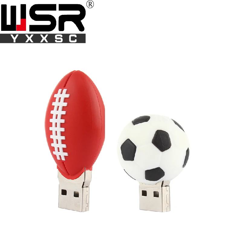 Red Rugby usb2 0 pen drive 32gb 64gb 128gb black and white football usb flash drive 5