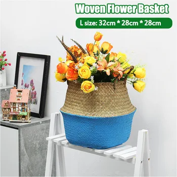 

Storage Baskets Dirty Laundry Seagrass Baskets Wicker Hanging Flower Pot Baskets Flower Home Pot panier osier basket for toys