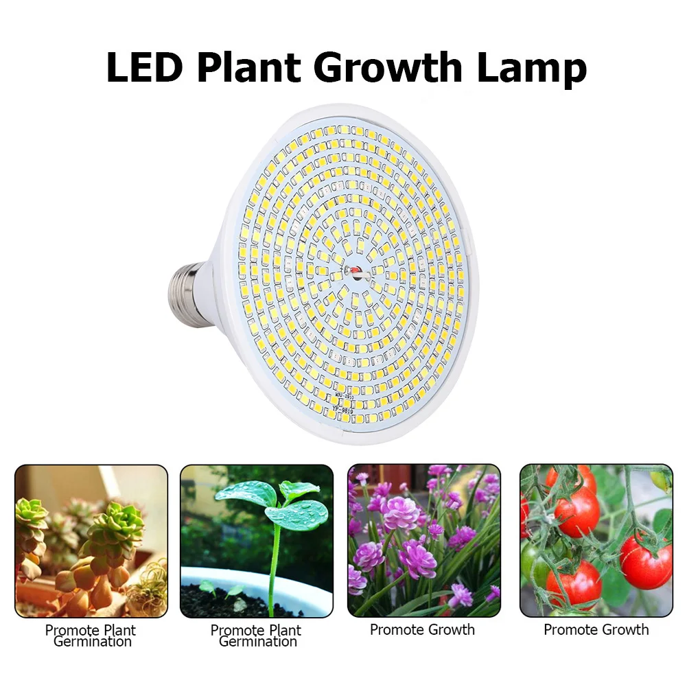 E27 290LED лампа для выращивания растений полный спектр роста Фито освещение