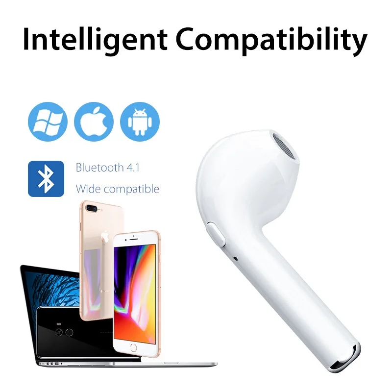 

I7 TWS Mini Wireless Bluetooth Headset Stereo Earphones Into the ear Microphone for Iphone Millet Full Smartphone