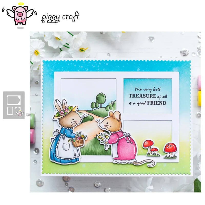Piggy Craft metal cutting dies cut die mold Tag Photo Frame Scrapbook paper craft knife mould blade punch stencils | Дом и сад