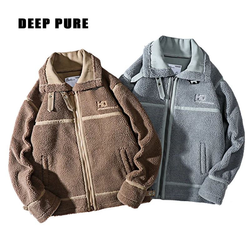 

winter jacket men Fleece loose Jackets man Solid color casual Men's clothing 2020 Male Jackets thick zipper Coats