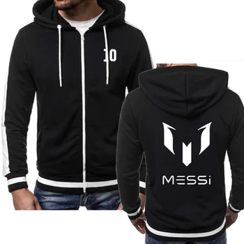 

Fashion Fleece warm Sweatshirt Messi 10 Printed Hoodies Men Streetwear Hooded Casual Zipper Jacket Hip Hop Harajuku Tracksuit