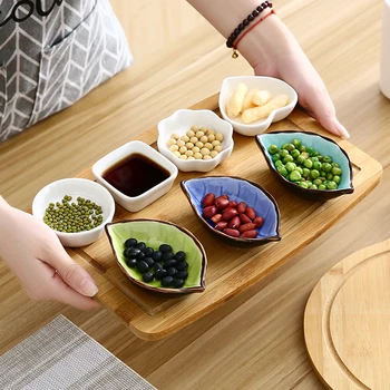 

1 PC Creative ceramics seasoning small dish Round Polygon square Japanese style color sauce sauce dish seasoning plate