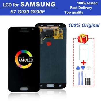 

100% tested Original Super AMOLED 5.1" S7 G930 Frame LCD monitor for Samsung Galaxy G930 G930F LCD digital touch screen assembly