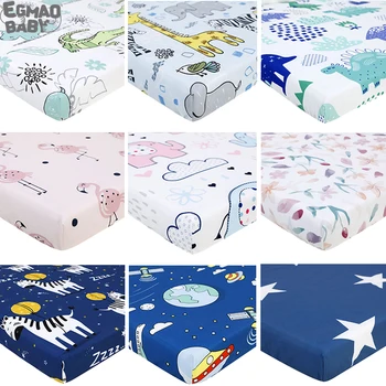 

Newborn Baby Fitted Crib Sheet for Standard Crib and Toddler Mattresses Cover Elephant Dinosaur for Unisex Boys and Girs